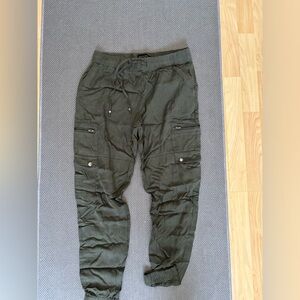 Olive green utility jogger pants